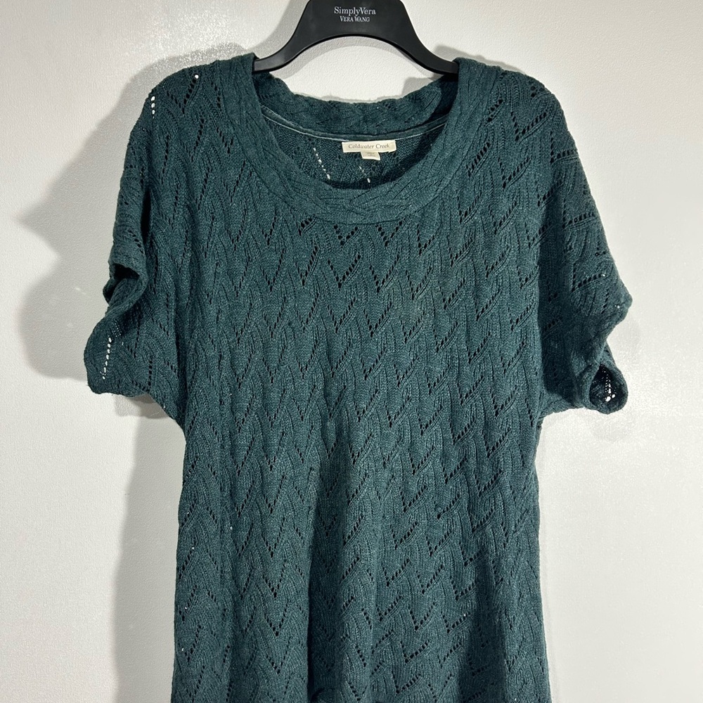 Coldwater Creek Teal Crew Neck Sweater